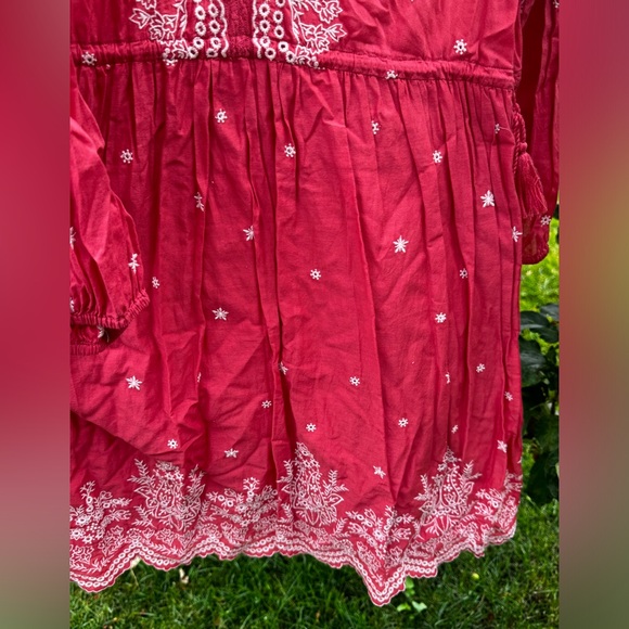 ULLA JOHNSON Clarice Embroidered Eyelet Lace Babydoll Dress, Scarlett - Sz 8 - Picture 11 of 16